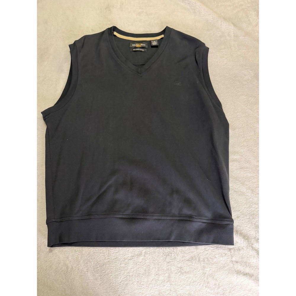 Golden Bear Golf Mens Black V-Neck Sweater Vest 100% Combed Cotton Size M